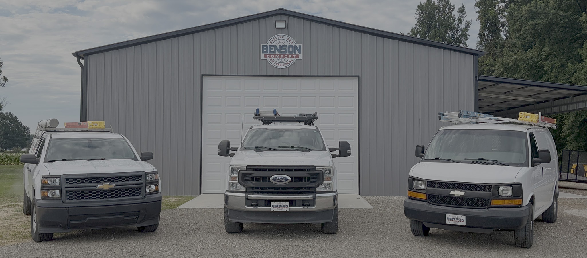 Benson Comfort service trucks.